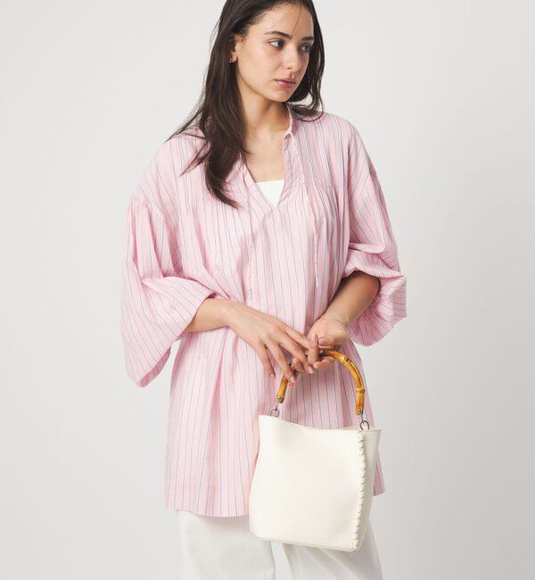 UNITED ARROWS green label relaxing「2WAY バンブーハンドル バッグ」|ショルダー・メッセンジャー|WHITE