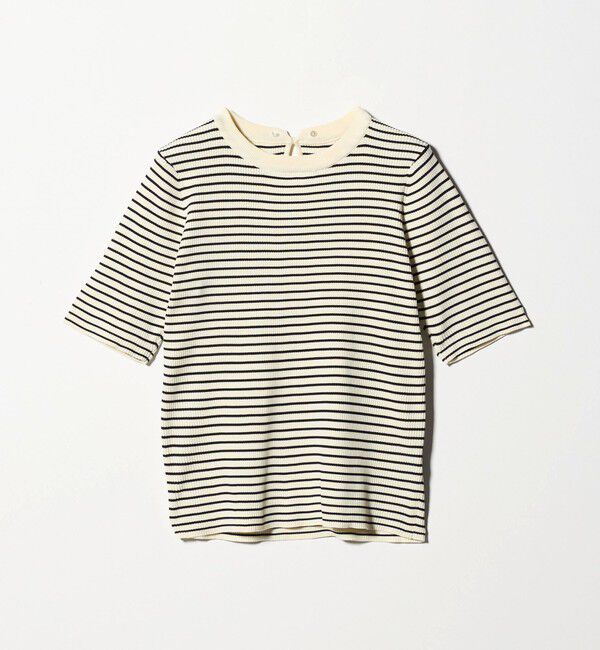 UNITED ARROWS green label relaxing「リブ エリレース 2WAY 5分袖 ニット プルオーバー」|ニット・セーター|