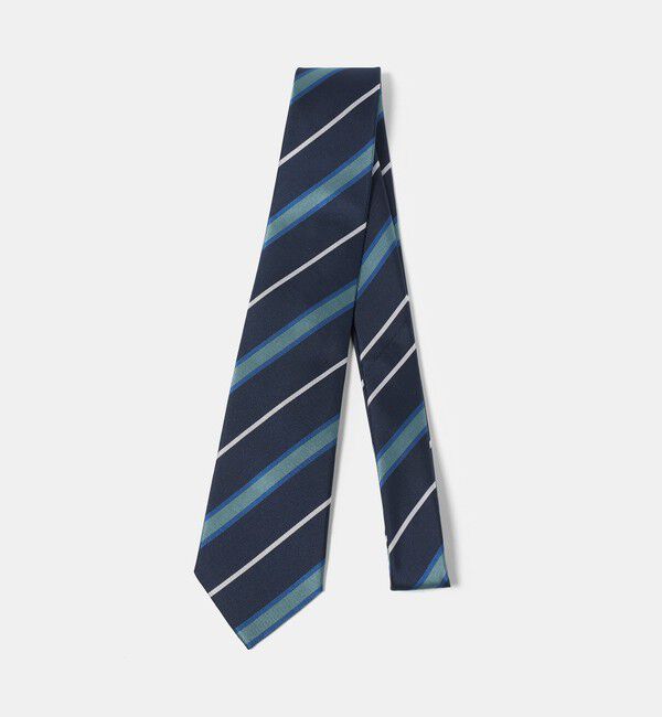 UNITED ARROWS green label relaxing「GLR シルク3 8.0cm ストライプ3 ネクタイ」|ネクタイ・蝶ネクタイ|NAVY
