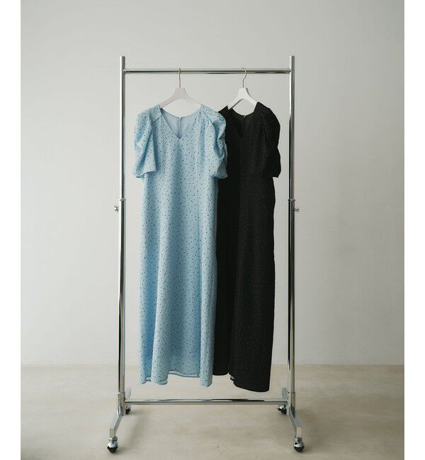 EMMEL REFINES「＜EMMEL REFINES＞EM ドットプリント タックギャザースリーブ ワンピース」|ワンピース|