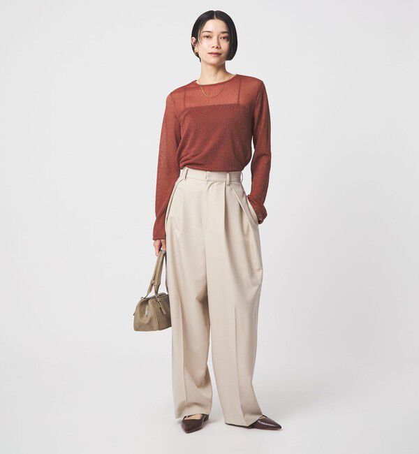 UNITED ARROWS green label relaxing「シャーリング シアー ロングスリーブ プルオーバー カットソー」|Tシャツ・カットソー|