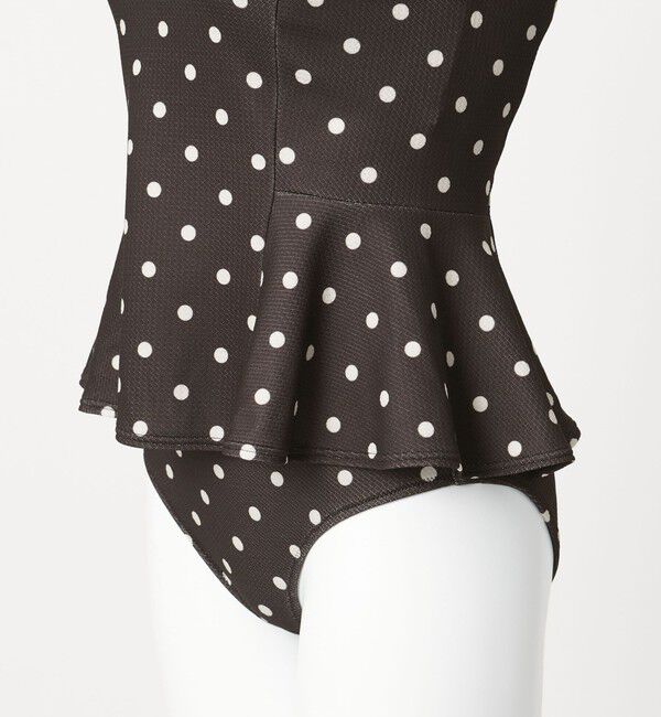 UNITED ARROWS green label relaxing「ハイネックWリボンフレア&ショーツ ドット柄 ブラック スイムウェア / 水着」|スポーツ|