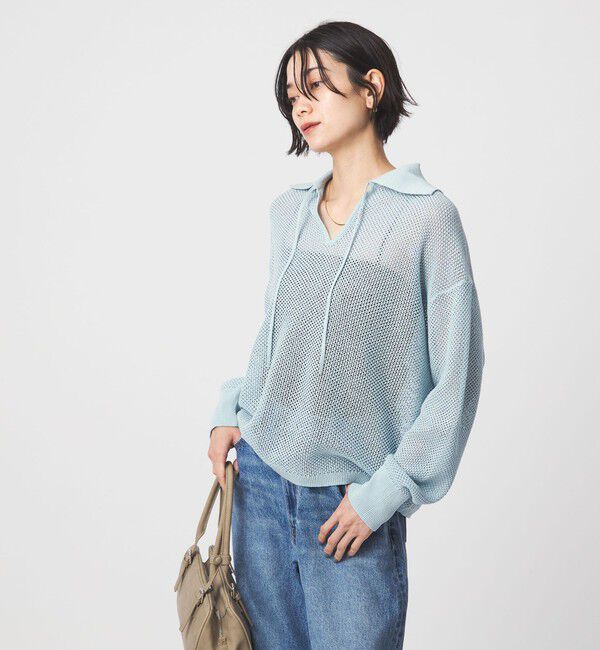 UNITED ARROWS green label relaxing「メッシュ ポロプルオーバー」|ニット・セーター|