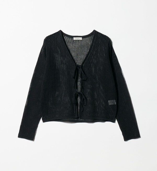 UNITED ARROWS green label relaxing「メッシュ リボン Vネック カーディガン」|カーディガン|