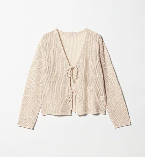 UNITED ARROWS green label relaxing「メッシュ リボン Vネック カーディガン」|カーディガン|