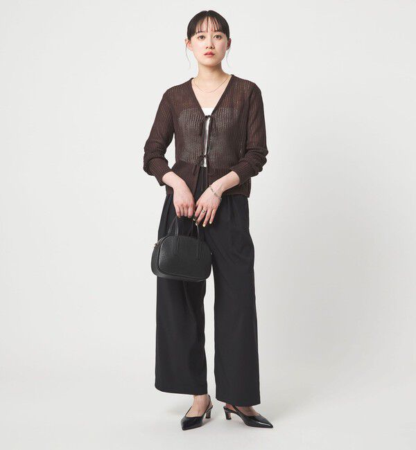 UNITED ARROWS green label relaxing「メッシュ リボン Vネック カーディガン」|カーディガン|