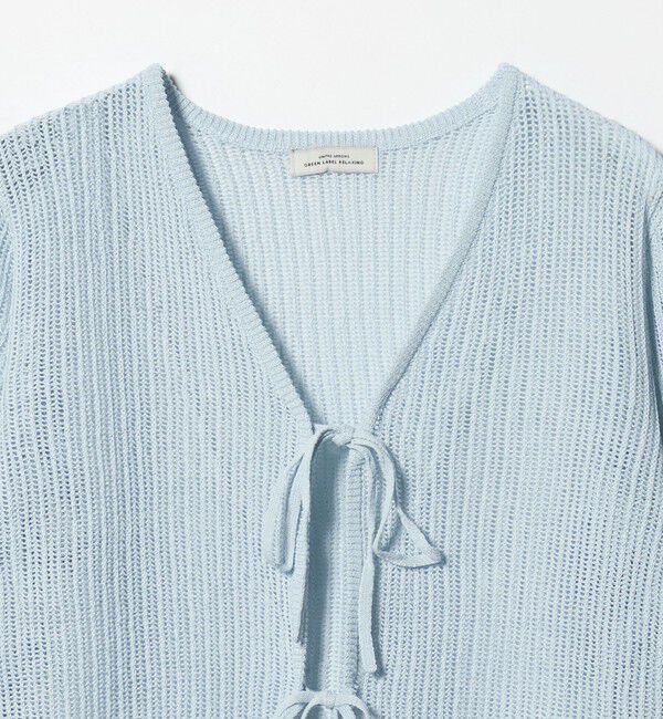UNITED ARROWS green label relaxing「メッシュ リボン Vネック カーディガン」|カーディガン|