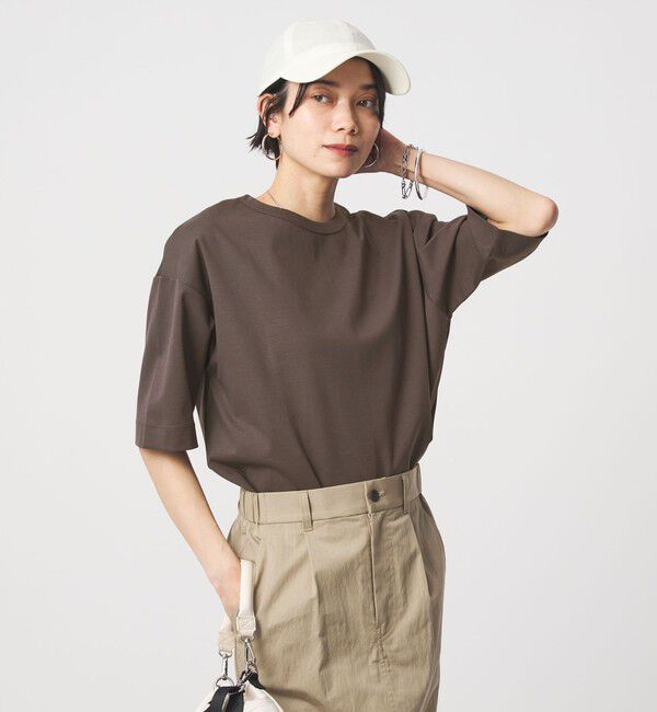 UNITED ARROWS green label relaxing「クロップド ポンチ Tシャツ」|Tシャツ・カットソー|