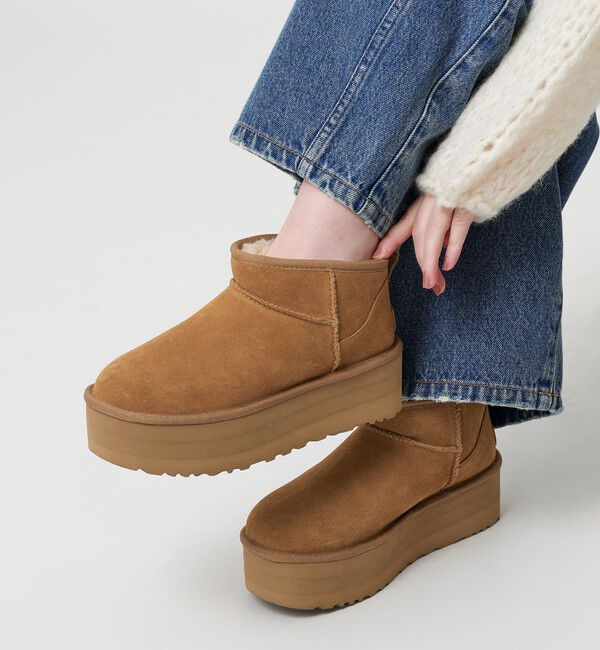 BEAUTY&YOUTH UNITED ARROWS「＜UGG＞クラシック ウルトラミニプラットフォーム ブーツ」|ショートブーツ|MD.BROWN