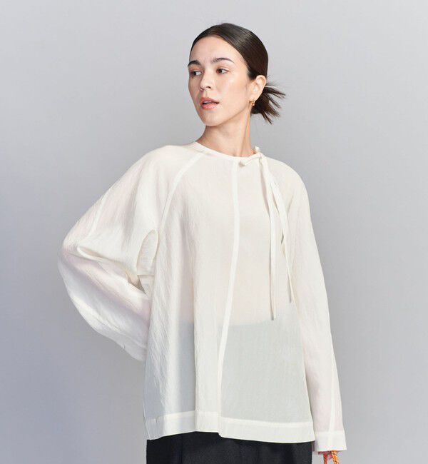 BEAUTY&YOUTH UNITED ARROWS「キュプラ リボンタイノーカラーブラウス」|シャツ・ブラウス|