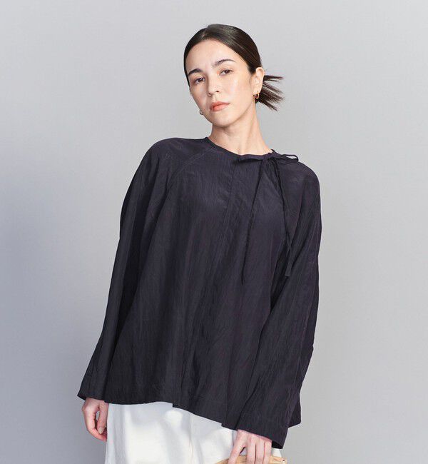 BEAUTY&YOUTH UNITED ARROWS「キュプラ リボンタイノーカラーブラウス」|シャツ・ブラウス|