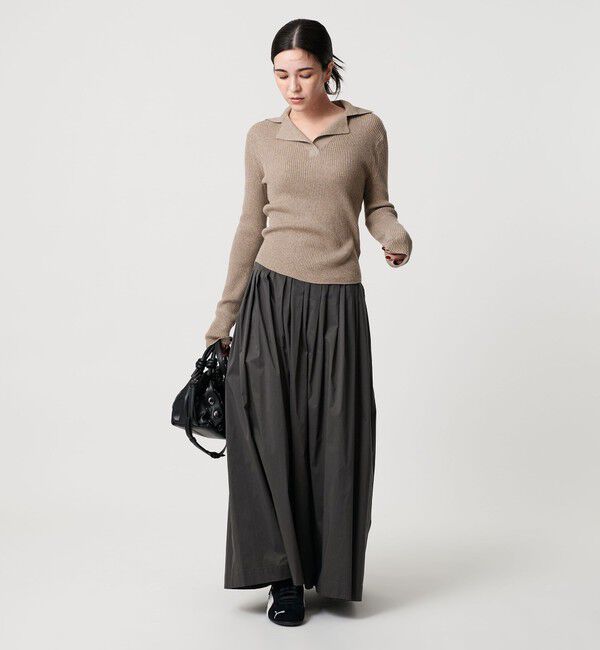 BEAUTY&YOUTH UNITED ARROWS「コットンリブ オープンカラーニット ウォッシャブル」|ニット・セーター|