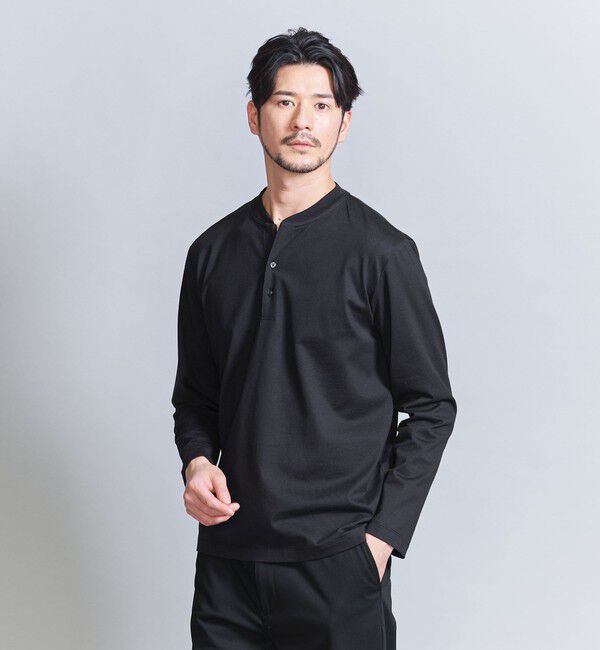 BEAUTY&YOUTH UNITED ARROWS「【WEB限定 WARDROBE SMART】クリア ガスコットン ヘンリーネック カットソー【抗菌・防臭】」|Tシャツ・カットソー|