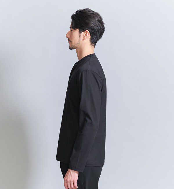 BEAUTY&YOUTH UNITED ARROWS「【WEB限定 WARDROBE SMART】クリア ガスコットン ヘンリーネック カットソー【抗菌・防臭】」|Tシャツ・カットソー|