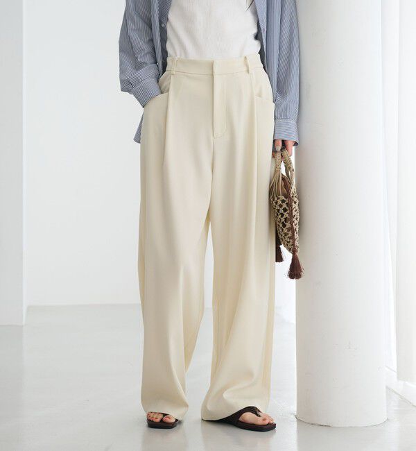 BEAUTY&YOUTH UNITED ARROWS「ポリエステルブレンド ツイルバックゴムパンツ」|スラックス|