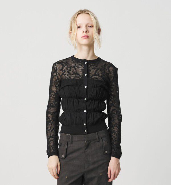 ATTISESSION「＜ATTISESSION＞レース ジャガード カーディガン」|カーディガン|