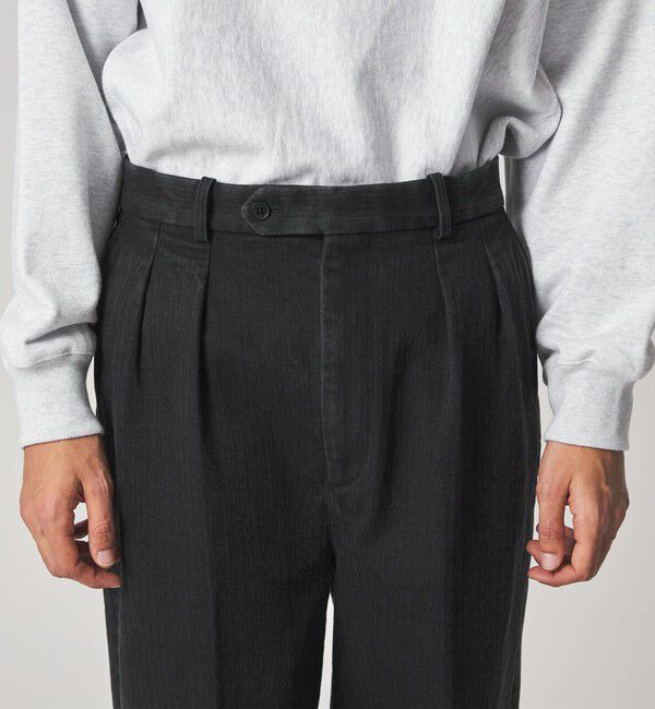 STEVEN ALAN「＜Steven Alan＞ ヘリンボーン イン ツープリーツ ドレス トラウザーズII」|スラックス|