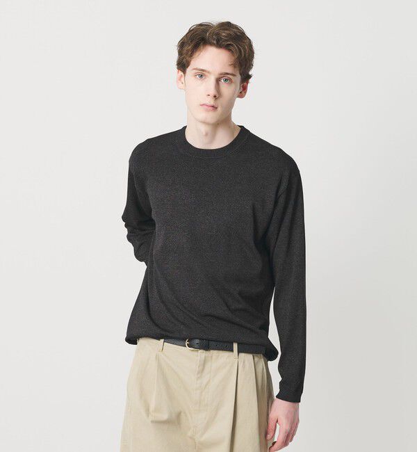 BEAUTY&YOUTH UNITED ARROWS「フュージョン カラー ロングスリーブ ニットT」|ニット・セーター|DK.GRAY