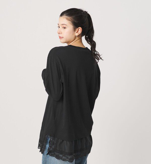 BEAUTY&YOUTH UNITED ARROWS「レースドッキング　ロングスリーブTシャツ」|Tシャツ・カットソー|
