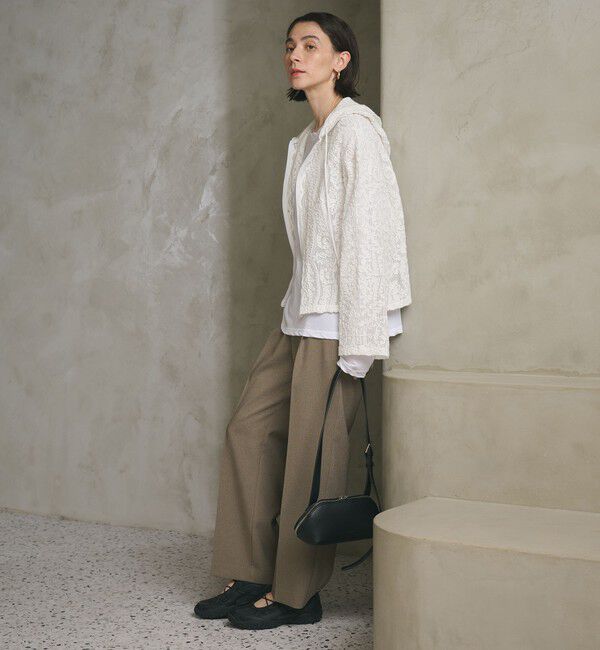 BEAUTY&YOUTH UNITED ARROWS「【WEB限定 Wardrobe DAILY MINIMAL】メランジ タックストレートパンツ ウォッシャブル」|スラックス|