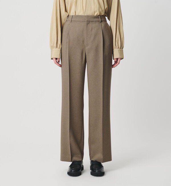 BEAUTY&YOUTH UNITED ARROWS「【WEB限定 Wardrobe DAILY MINIMAL】メランジ タックストレートパンツ ウォッシャブル」|スラックス|