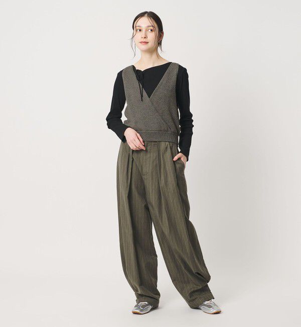 BEAUTY&YOUTH UNITED ARROWS「コットン麻ブレンド カシュクール 2WAYニットベスト  ウォッシャブル」|ベスト・ジレ|