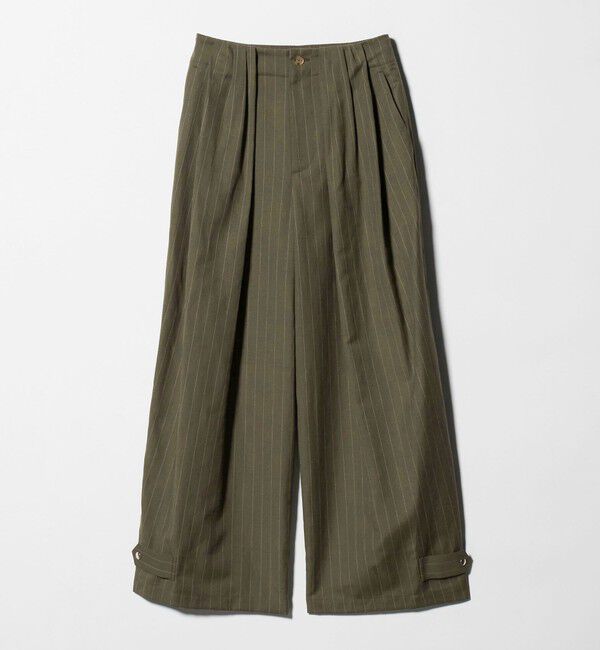 BEAUTY&YOUTH UNITED ARROWS「麻ブレンド ストライプ タブ タックパンツ」|スラックス|