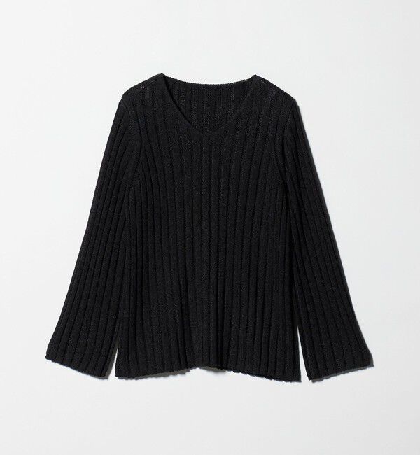 BEAUTY&YOUTH UNITED ARROWS「レーヨンブレンド ワイドリブ Vネックニットプルオーバー」|ニット・セーター|