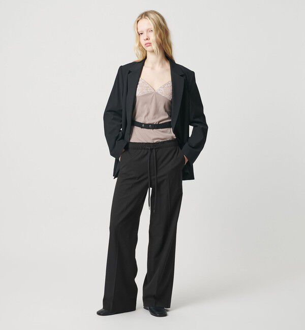 ATTISESSION「＜ATTISESSION＞ベルテッド ダブルブレスト ジャケット ブラック」|テーラードジャケット|