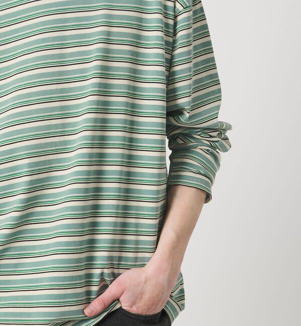 MONKEY TIME「ウォッシュド ボーダー ロングスリーブ Tシャツ」|Tシャツ・カットソー|