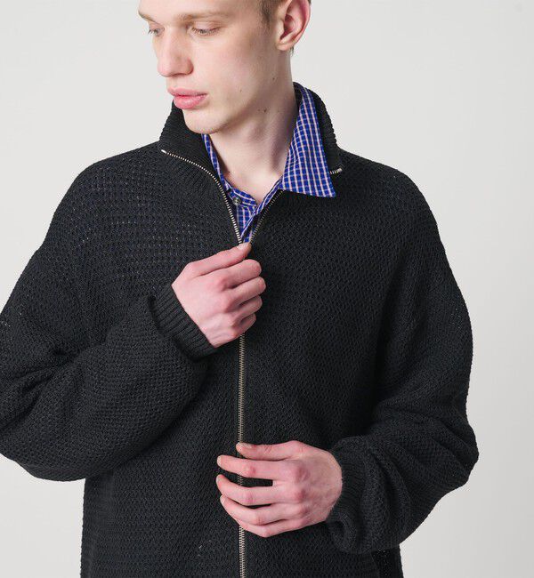 MONKEY TIME「リネン ドライバーズ ニット」|カーディガン|