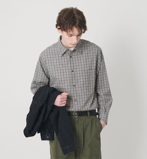 BEAUTY&YOUTH UNITED ARROWS「ツイスト チェック レギュラー シャツ FORM型」|シャツ・ブラウス|MD.GRAY