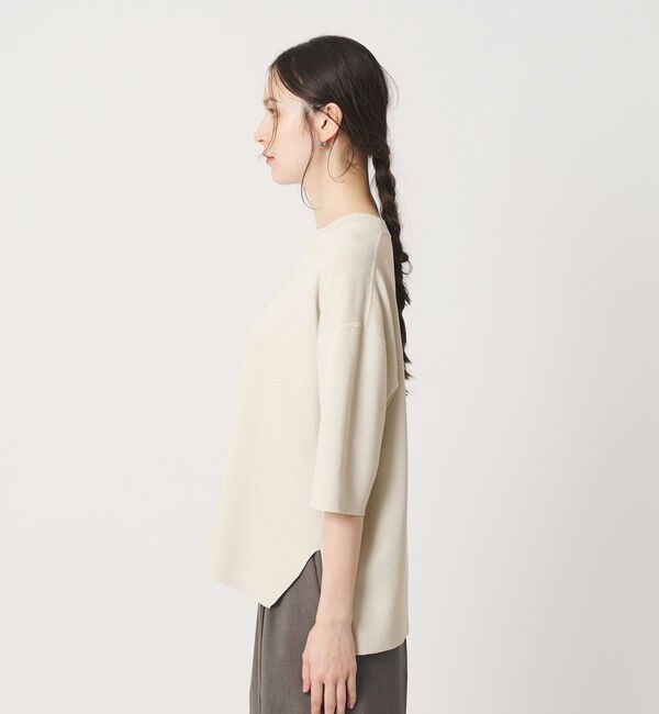 BEAUTY&YOUTH UNITED ARROWS「ハーフスリーブ ニットプルオーバー ウォッシャブル」|ニット・セーター|