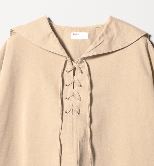 BEAUTY&YOUTH UNITED ARROWS「＜She is-.＞レースアップ セーラーカラー ブラウス」|シャツ・ブラウス|