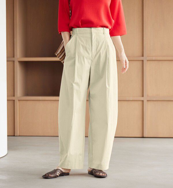 BEAUTY&YOUTH UNITED ARROWS「タックカーブパンツ ウォッシャブル 接触冷感」|その他|OFF WHITE