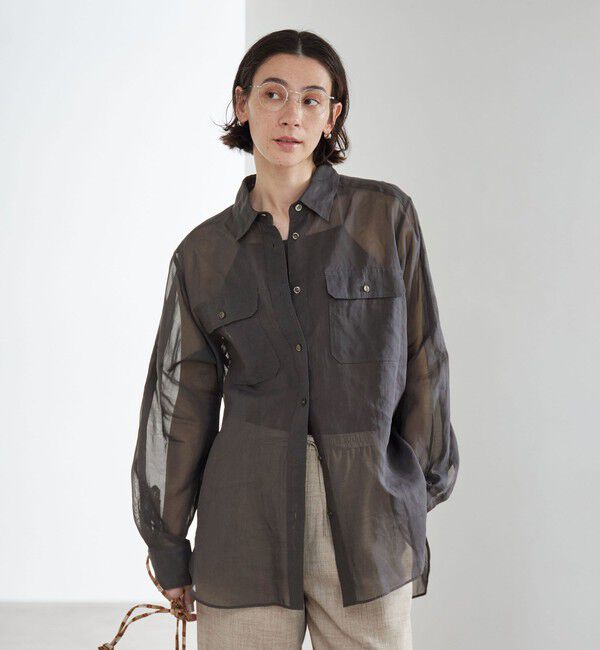 BEAUTY&YOUTH UNITED ARROWS「コットン シアー ワーク シャツ」|シャツ・ブラウス|DK.GRAY
