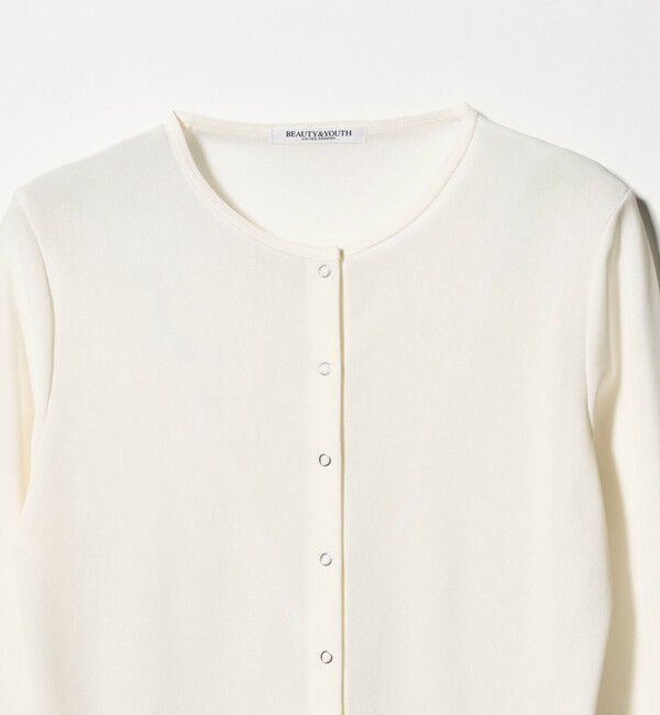 BEAUTY&YOUTH UNITED ARROWS「リングボタン チュール カーディガン ウォッシャブル 接触冷感」|カーディガン|