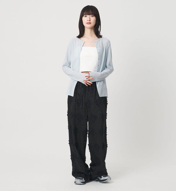 BEAUTY&YOUTH UNITED ARROWS「リングボタン チュール カーディガン ウォッシャブル 接触冷感」|カーディガン|