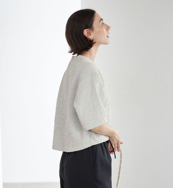 BEAUTY&YOUTH UNITED ARROWS「ジャガード クルーネック 6分袖 プルオーバー」|Tシャツ・カットソー|