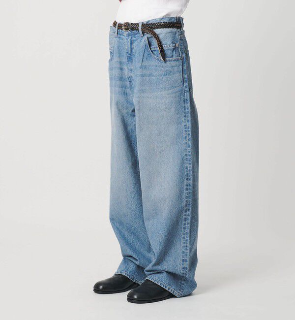 MONKEY TIME「デニム ルーズ ポケット バギー パンツ」|チノ|LT.BLUE