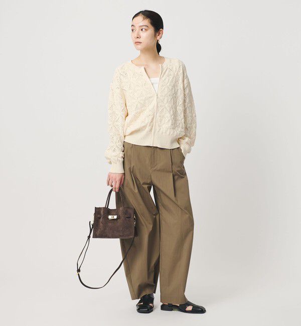 BEAUTY&YOUTH UNITED ARROWS「【WEB限定 Wardrobe DAILY MINIMAL】レース ジップカーディガン ウォッシャブル」|カーディガン|OFF WHITE