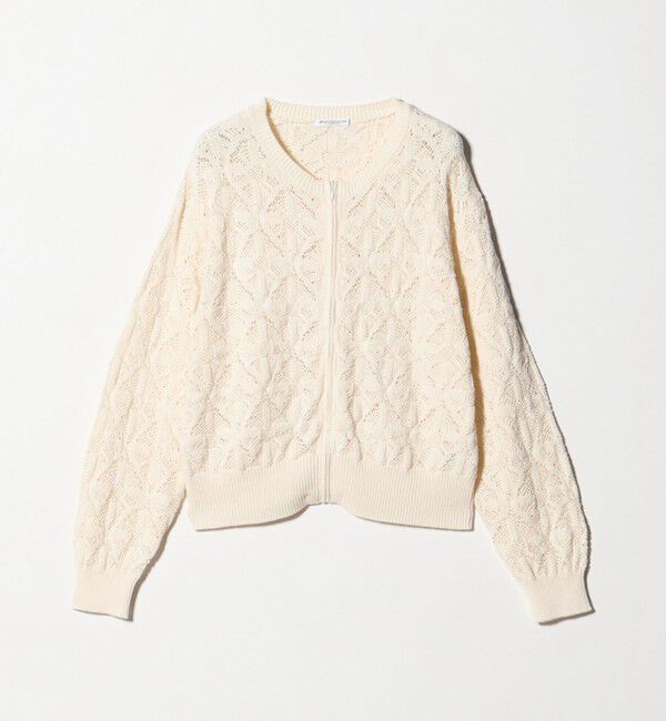 BEAUTY&YOUTH UNITED ARROWS「【WEB限定 Wardrobe DAILY MINIMAL】レース ジップカーディガン ウォッシャブル」|カーディガン|