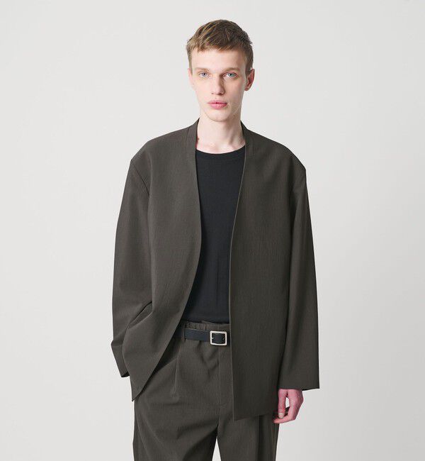 MONKEY TIME「RENU TROシリーズ ラペルレス ジャケット -セットアップ対応-」|テーラードジャケット|DK.GRAY