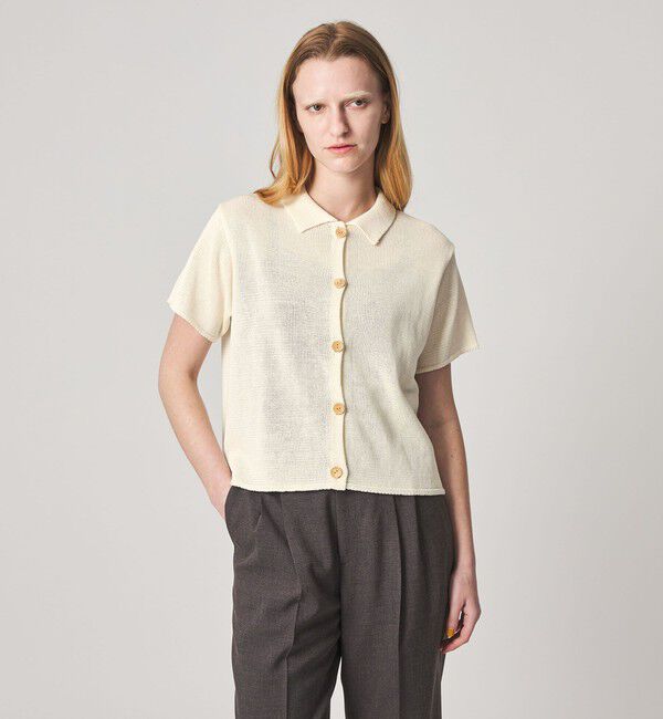 STEVEN ALAN「＜Steven Alan＞コットン ショートスリーブ カーディガン」|カーディガン|OFF WHITE