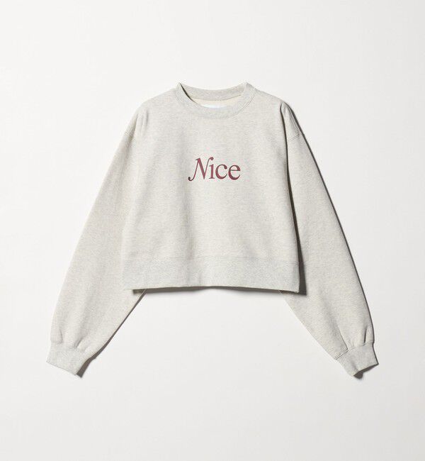 NICE WEATHER「＜NICE WEATHER＞ウィメンズ シグネチャーロゴ クロップド スウェット 2」|スウェット・ジャージ|LT.GRAY