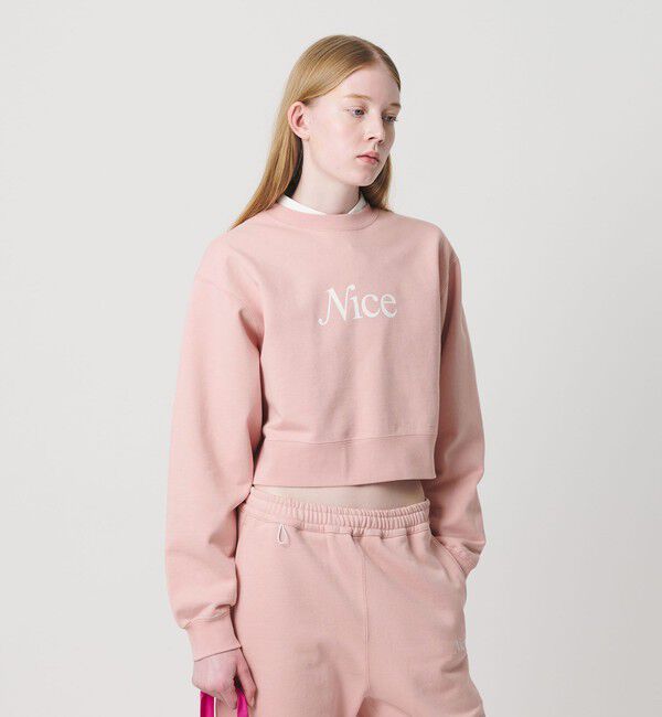 NICE WEATHER「＜NICE WEATHER＞ウィメンズ シグネチャーロゴ クロップド スウェット 2」|スウェット・ジャージ|
