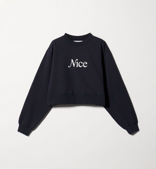 NICE WEATHER「＜NICE WEATHER＞ウィメンズ シグネチャーロゴ クロップド スウェット 2」|スウェット・ジャージ|NAVY