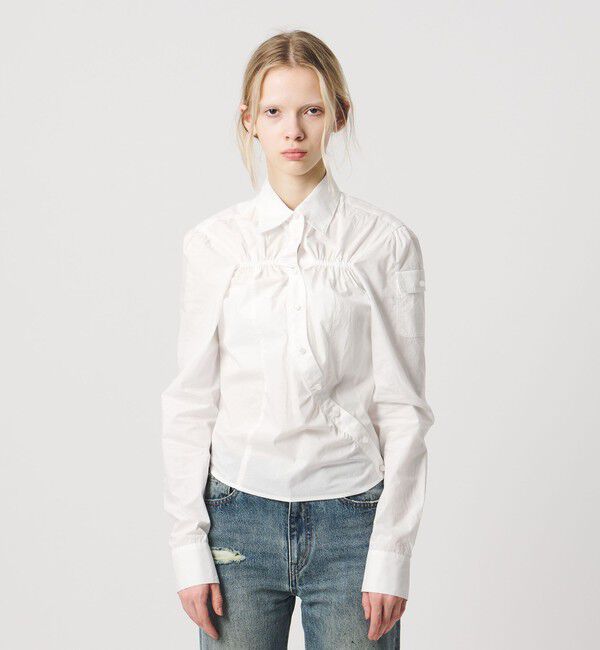 ATTISESSION「＜ATTISESSION＞コットン ギャザー ヨーク シャツ」|シャツ・ブラウス|