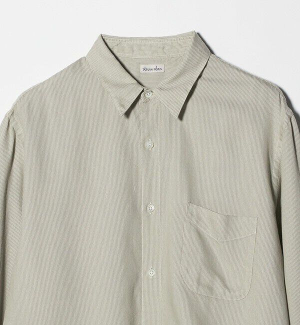 STEVEN ALAN「＜Steven Alan＞ ドレープ コードレーン レギュラーカラー シャツ LOOSE」|シャツ・ブラウス|