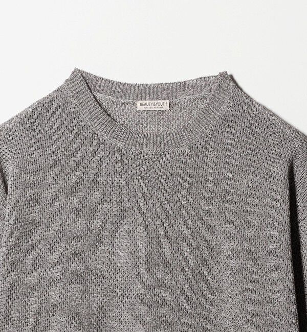 BEAUTY&YOUTH UNITED ARROWS「リネンブレンド メランジ クルーネック ニット ウォッシャブル」|ニット・セーター|